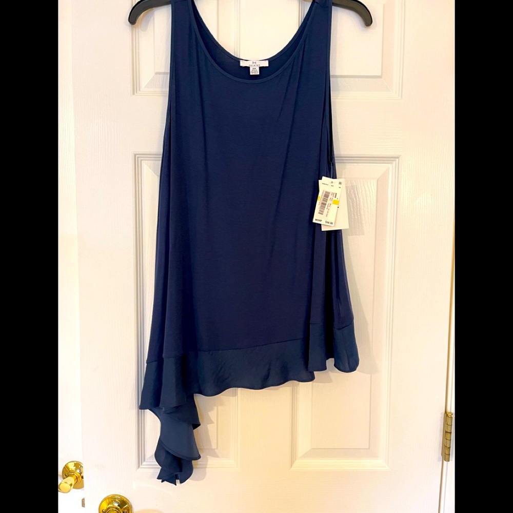 NWT H Halston Navy Blue Shirt